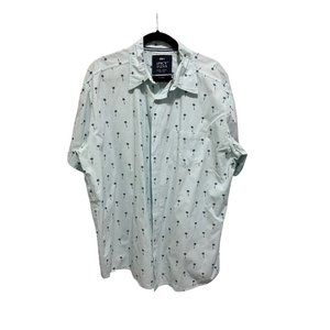 Spicy Tuna Mens XXL Light‎ Green Palm Trees Button Down Shirt
